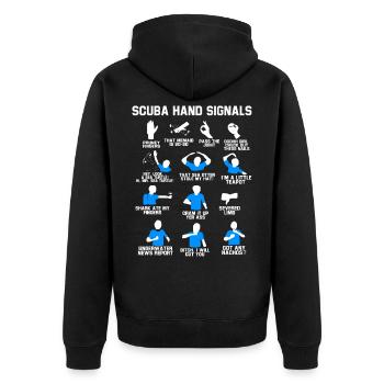 Taucher Geschenk Lustig Diving Tauchen Sport Meer - Unisex Premium Bio Zip Hoodie - Schwarz - Hinten - Nico (187cm)