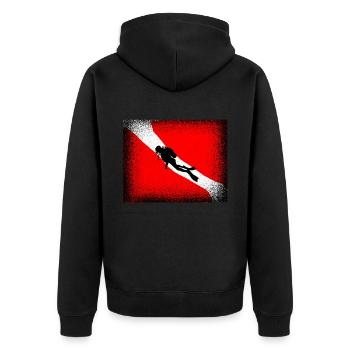 Dive - Unisex Premium Organic Zip Hoodie - black - Back - Nico (187cm)