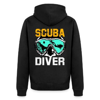 Dive - Unisex Premium Organic Zip Hoodie - black - Back - Nico (187cm)