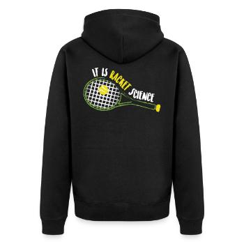 Tennis Racket Science Science Gift - Unisex Premium Organic Zip Hoodie - black - Back - Nico (187cm)