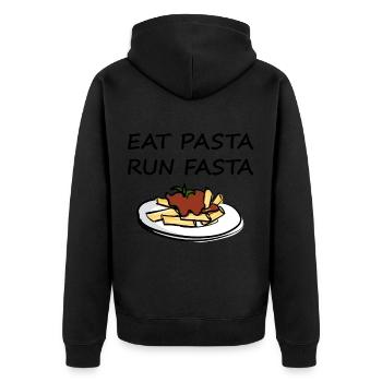 Pasta noodles Funny sayings - Unisex Premium Organic Zip Hoodie - black - Back - Nico (187cm)