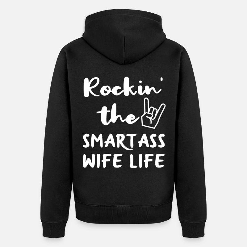 Ehefrau Hausfrau Geschenk - Unisex Premium Bio Zip Hoodie - Schwarz