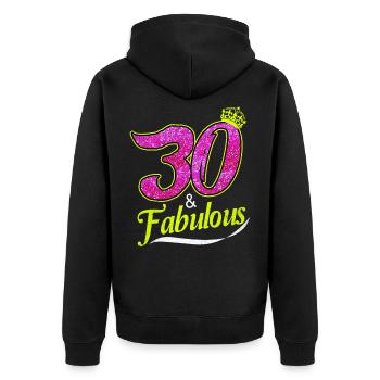 30 ans - Veste à capuche bio Premium Unisexe - noir - Dos - Nico (187cm)