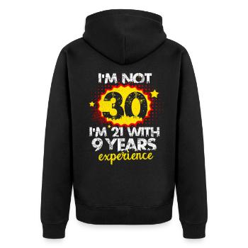30 ans - Veste à capuche bio Premium Unisexe - noir - Dos - Nico (187cm)