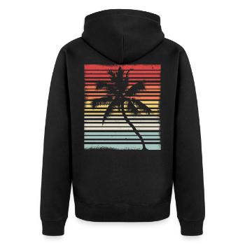 Coconut Retro Vintage Cool Gift - Unisex Premium Organic Zip Hoodie - black - Back - Nico (187cm)