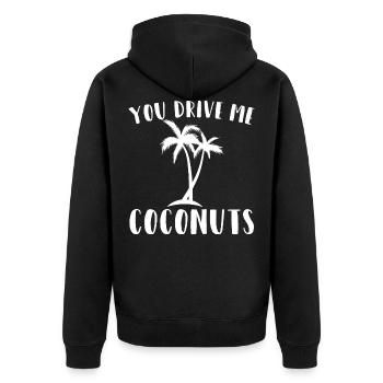 Drive me Coconuts Coconut Crazy Gift - Unisex Premium Organic Zip Hoodie - black - Back - Nico (187cm)