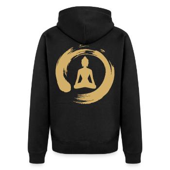 Yoga Méditation Or Cool Cadeau - Veste à capuche bio Premium Unisexe - noir - Dos - Nico (187cm)