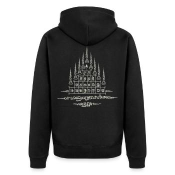 Sak Yant Thai Tattoo Nine Tips Cool Gift - Unisex Premium Organic Zip Hoodie - black - Back - Nico (187cm)