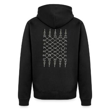Sak Yant Thai Tattoo Five Lines Cool Gift - Unisex Premium Organic Zip Hoodie - black - Back - Nico (187cm)