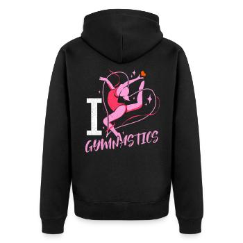 Gymnastics - Unisex Premium Organic Zip Hoodie - black - Back - Nico (187cm)