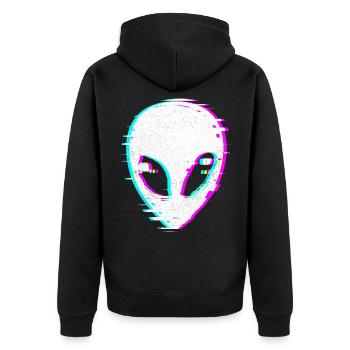 Aliens - Unisex Premium Bio Zip Hoodie - Schwarz - Hinten - Nico (187cm)