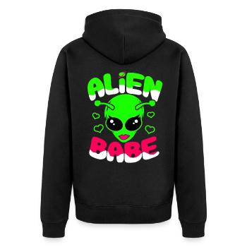 Aliens Gift UFO Extraterrestrial Space Mars Cosmos - Unisex Premium Organic Zip Hoodie - black - Back - Nico (187cm)