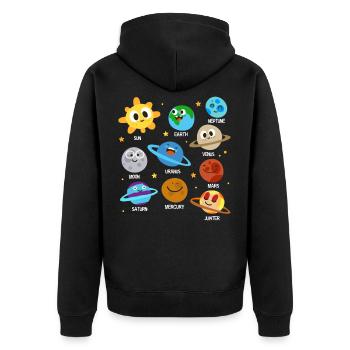 Univers du système solaire Planet galaxy - Veste à capuche bio Premium Unisexe - noir - Dos - Nico (187cm)