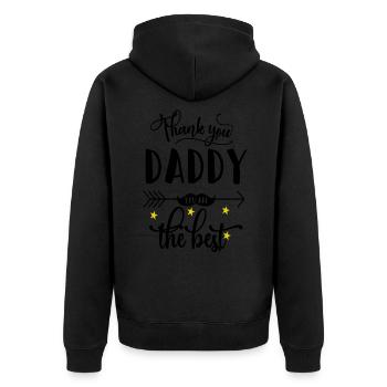 Fête des Pères - Veste à capuche bio Premium Unisexe - noir - Dos - Nico (187cm)