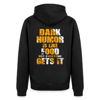 Kommunismus - Unisex Premium Bio Zip Hoodie - Schwarz - Hinten - Nico (187cm)