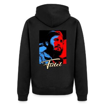 Kommunismus Lenin Marx Klassenkampf Sozial - Unisex Premium Bio Zip Hoodie - Schwarz - Hinten - Nico (187cm)
