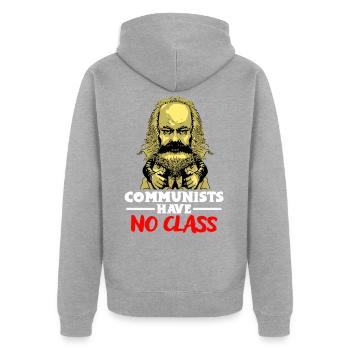 Communism Lenin Marx Class Struggle Social - Unisex Premium Organic Zip Hoodie - heather grey - Back - Nico (187cm)