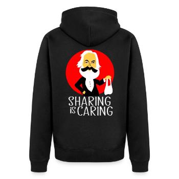 Kommunismus Lenin Marx Klassenkampf Sozial - Unisex Premium Bio Zip Hoodie - Schwarz - Hinten - Nico (187cm)