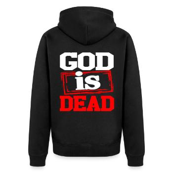 Kommunismus Lenin Marx Klassenkampf Sozial - Unisex Premium Bio Zip Hoodie - Schwarz - Hinten - Nico (187cm)