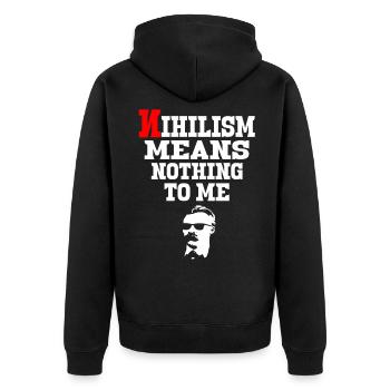 Communism Lenin Marx Class Struggle Social - Unisex Premium Organic Zip Hoodie - black - Back - Nico (187cm)