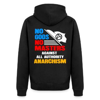 Kommunismus Lenin Marx Klassenkampf Sozial - Unisex Premium Bio Zip Hoodie - Schwarz - Hinten - Nico (187cm)