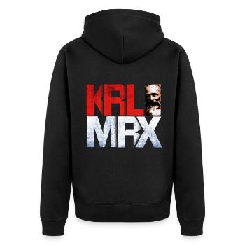 Kommunismus Lenin Marx Klassenkampf Sozial - Unisex Premium Bio Zip Hoodie - Schwarz - Hinten - Nico (187cm)
