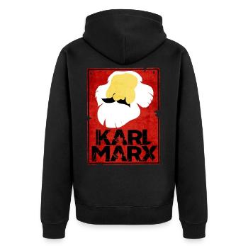 Kommunismus Lenin Marx Klassenkampf Sozial - Unisex Premium Bio Zip Hoodie - Schwarz - Hinten - Nico (187cm)