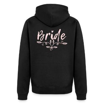 Bridal Shower Party JGA Cool Gift - Unisex Premium Organic Zip Hoodie - black - Back - Nico (187cm)