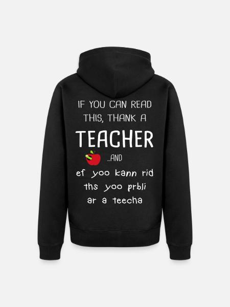 Enseignant par conviction enseignant passion - Veste à capuche bio Premium Unisexe - noir