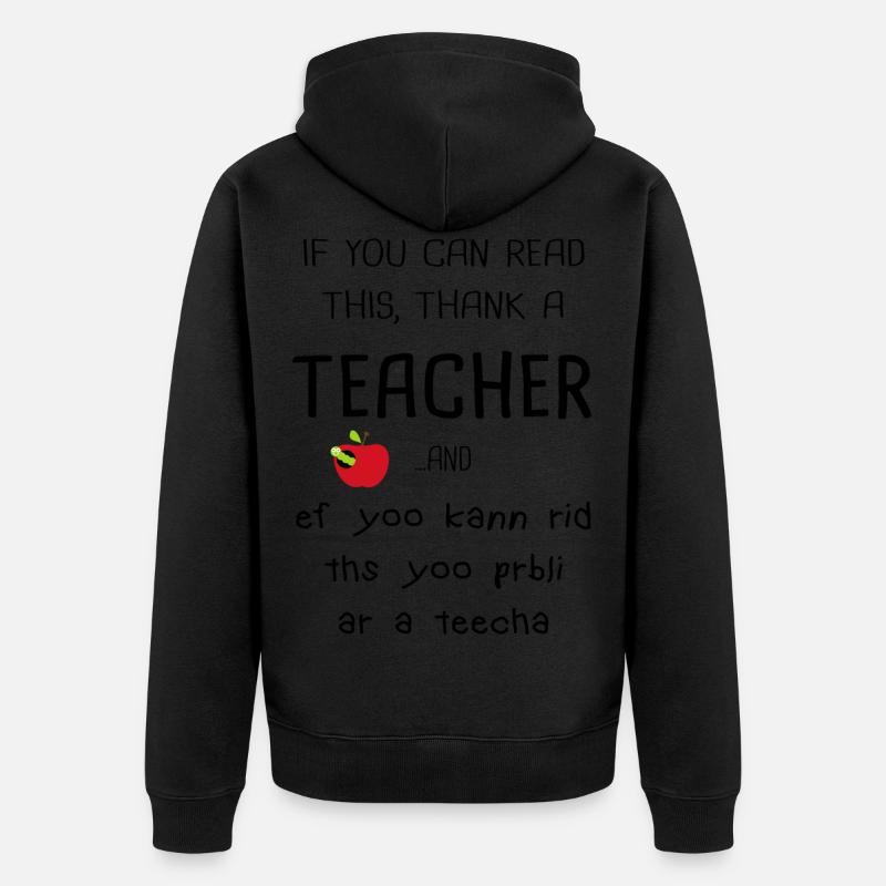Enseignant par conviction enseignant passion - Veste à capuche bio Premium Unisexe - noir