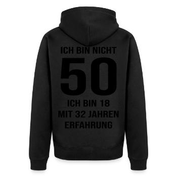 50. Geburtstag Geschenk - Unisex Premium Bio Zip Hoodie - Schwarz - Hinten - Nico (187cm)