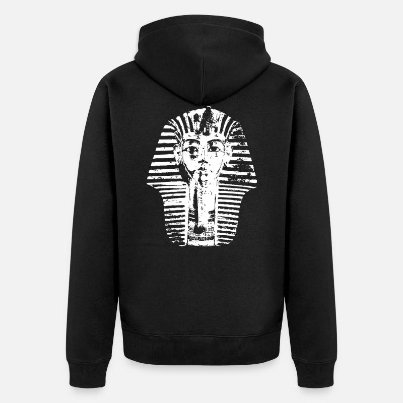 Pharaon roi Toutankhamon égyptique cadeau - Veste à capuche bio Premium Unisexe - noir