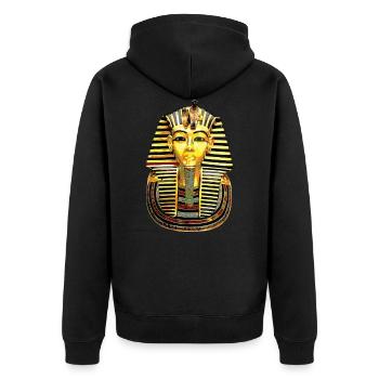 Pharaoh Golden King Does Egyptian Gift - Unisex Premium Organic Zip Hoodie - black - Back - Nico (187cm)