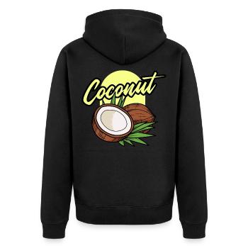 Coconut Summer Cool Gift - Unisex Premium Organic Zip Hoodie - black - Back - Nico (187cm)