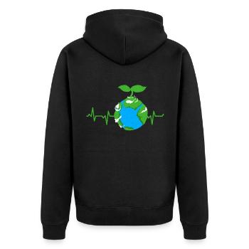 Jour de la Terre - Veste à capuche bio Premium Unisexe - noir - Dos - Nico (187cm)