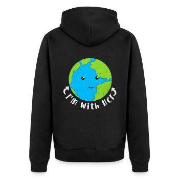 Jour de la Terre - Veste à capuche bio Premium Unisexe - noir - Dos - Nico (187cm)