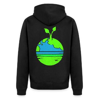 Jour de la Terre - Veste à capuche bio Premium Unisexe - noir - Dos - Nico (187cm)