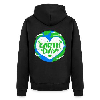 Jour de la Terre - Veste à capuche bio Premium Unisexe - noir - Dos - Nico (187cm)