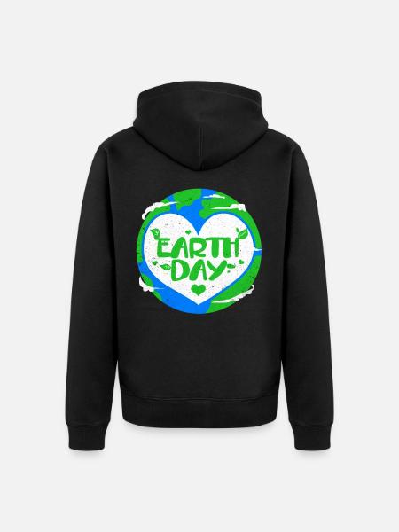 Earth Day - Unisex Premium Organic Zip Hoodie - black