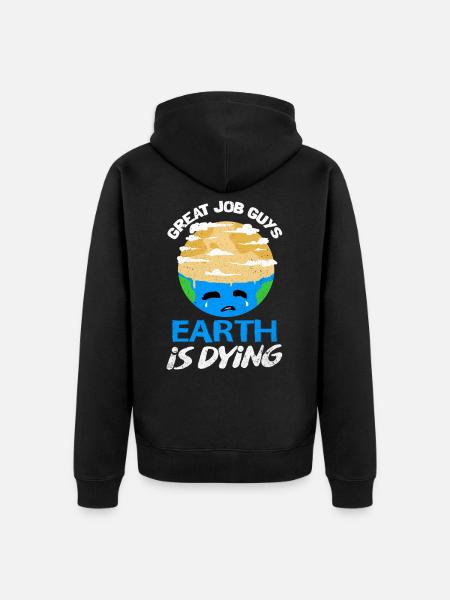 Earth Day - Unisex Premium Organic Zip Hoodie - black