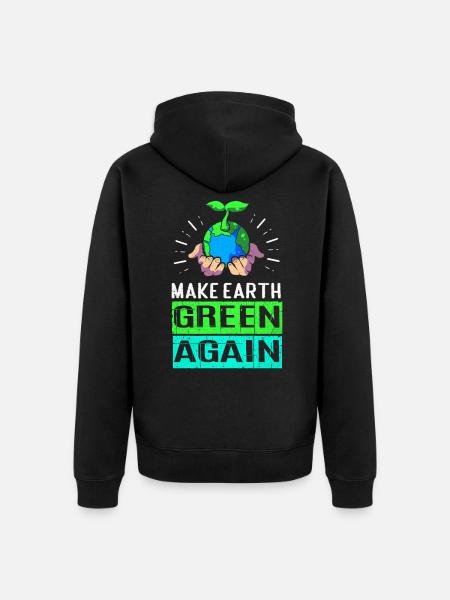 Earth Day - Unisex Premium Organic Zip Hoodie - black