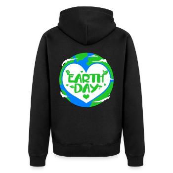 Changement climatique Earth Day Protection de l’environnement Bio Terre - Veste à capuche bio Premium Unisexe - noir - Dos - Nico (187cm)