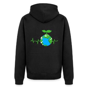 Changement climatique Earth Day Protection de l’environnement Bio Terre - Veste à capuche bio Premium Unisexe - noir - Dos - Nico (187cm)