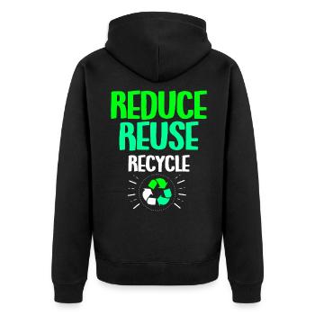 Klimawandel Earth Day Umweltschutz Öko Bio Erde - Unisex Premium Bio Zip Hoodie - Schwarz - Hinten - Nico (187cm)