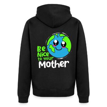 Changement climatique Earth Day Protection de l’environnement Bio Terre - Veste à capuche bio Premium Unisexe - noir - Dos - Nico (187cm)