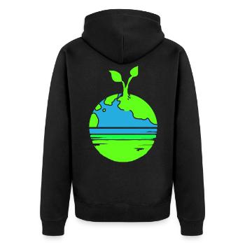 Changement climatique Earth Day Protection de l’environnement Bio Terre - Veste à capuche bio Premium Unisexe - noir - Dos - Nico (187cm)