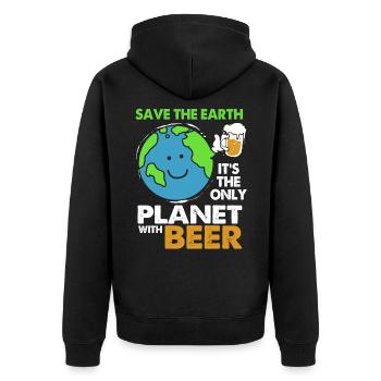 Changement climatique Earth Day Protection de l’environnement Bio Terre - Veste à capuche bio Premium Unisexe - noir - Dos - Nico (187cm)