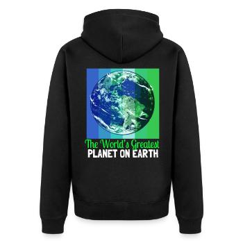 Changement climatique Earth Day Protection de l’environnement Bio Terre - Veste à capuche bio Premium Unisexe - noir - Dos - Nico (187cm)