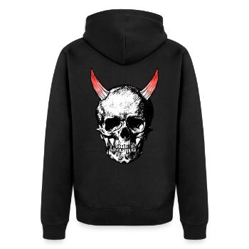 Devils skull - Unisex Premium Organic Zip Hoodie - black - Back - Nico (187cm)