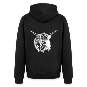 Cow cows beef farmer farmer silhouette gift - Unisex Premium Organic Zip Hoodie - black - Back - Nico (187cm)